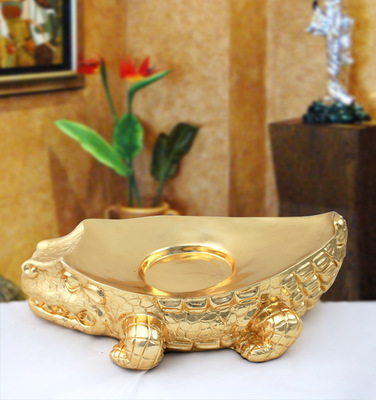 廠家直銷樹脂工藝品鱷魚果盤 融合藝術與實用的高檔家居飾品